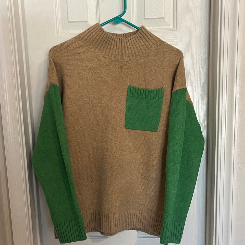 Green and Tan Sweater